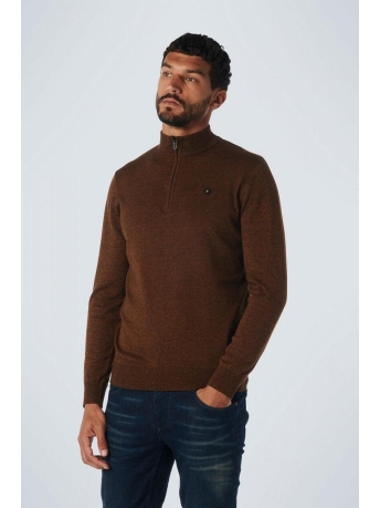 NO-EXCESS Trui PULLOVER HALF ZIP 21210885SN 048 CARAMEL