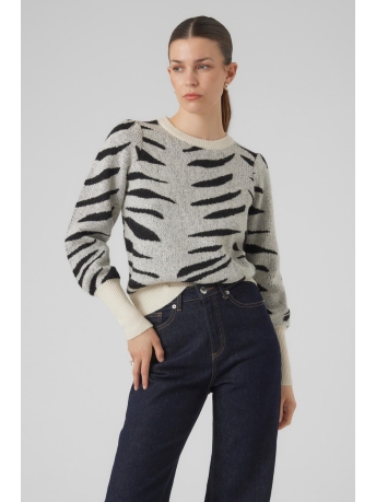Vero Moda Trui VMNEWTARI LS O-NECK PULLOVER GA BOO 10290713 Birch/ANIMAL W B