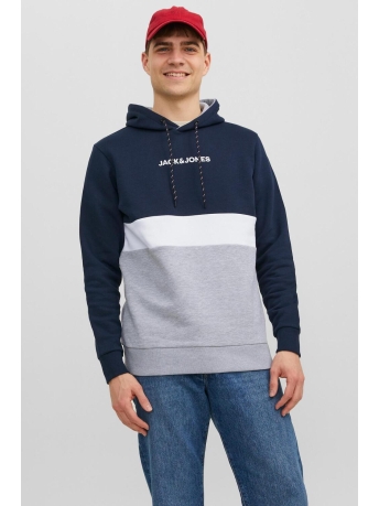Jack & Jones Trui JJEREID BLOCKING SWEAT HOOD NOOS 12233959 NAVY BLAZER