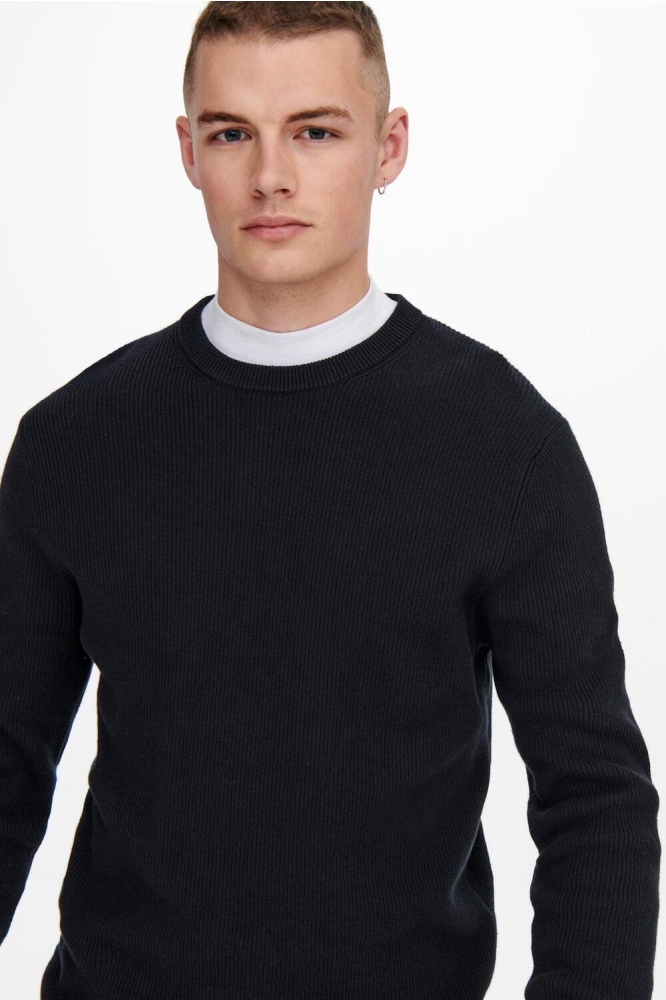 Only & Sons blauwe heren trui | Close up