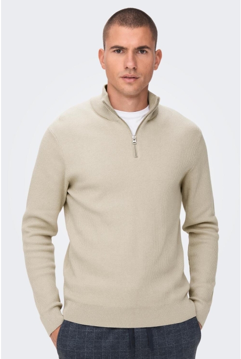 Only & Sons onsphil reg 12 struc half zip knit