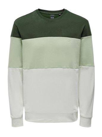 Only & Sons Trui ONSODIS LIFE REG CB CREW NECK SWEAT 22027061 Silver Lining
