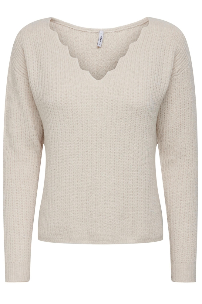 ONLGABRIEL LIFE L/S REVERS VNECK CC 15297168 PUMICE STONE