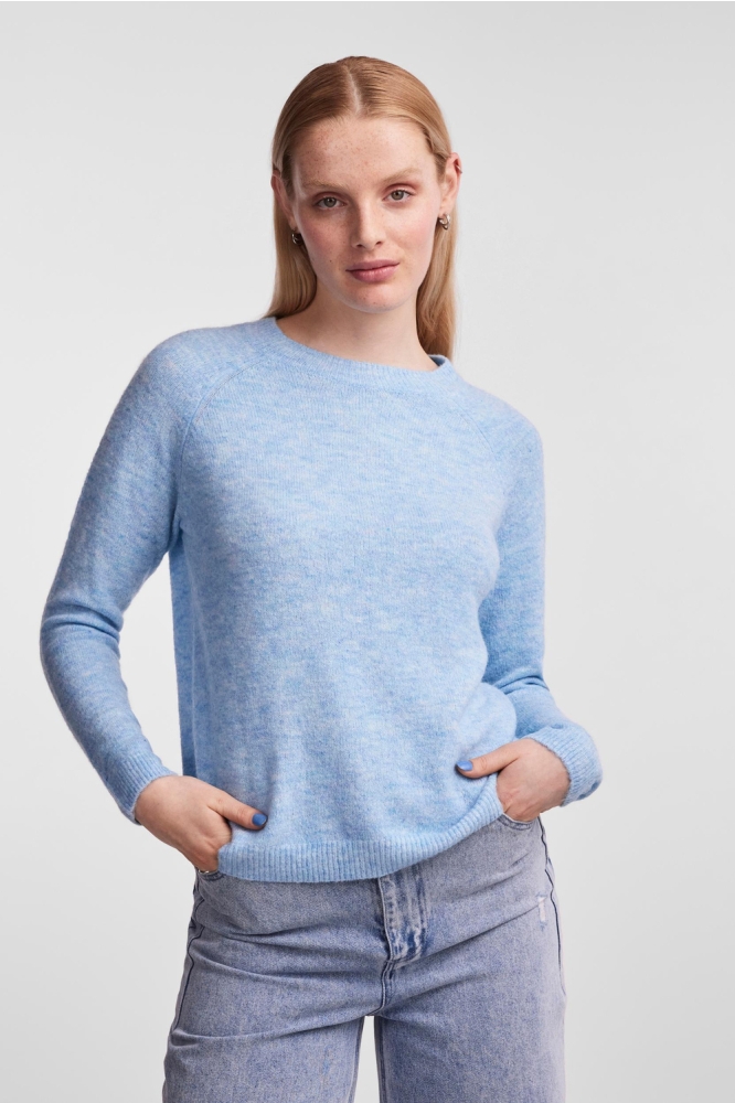 PCJULIANA LS O-NECK KNIT NOOS BC 17126277 Airy Blue