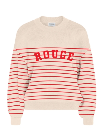 Noisy may Trui NMCHARLOTT L/S O-NECK KNIT 27028159 Eggnog/FLAME SCAR