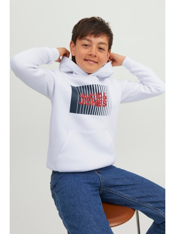 Jack & Jones Junior Trui JJECORP LOGO SWEAT HOOD PLAY NOOS J 12237459 White