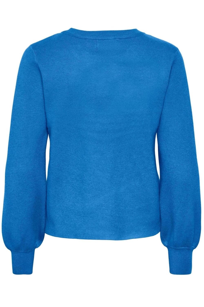 pcjenna ls o-neck knit blue 17126297 noos french pieces trui bc