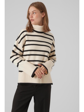 Vero Moda Trui VMSABA LS ROLLNECK PULLOVER GA NOOS 10291725 BIRCH/BLACK