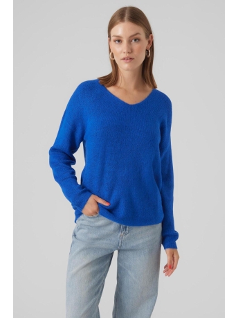 Vero Moda Trui VMCREWLEFILE LS V-NECK BLOUSE NOOS 10233357 Beaucoup Blue/MELANGE