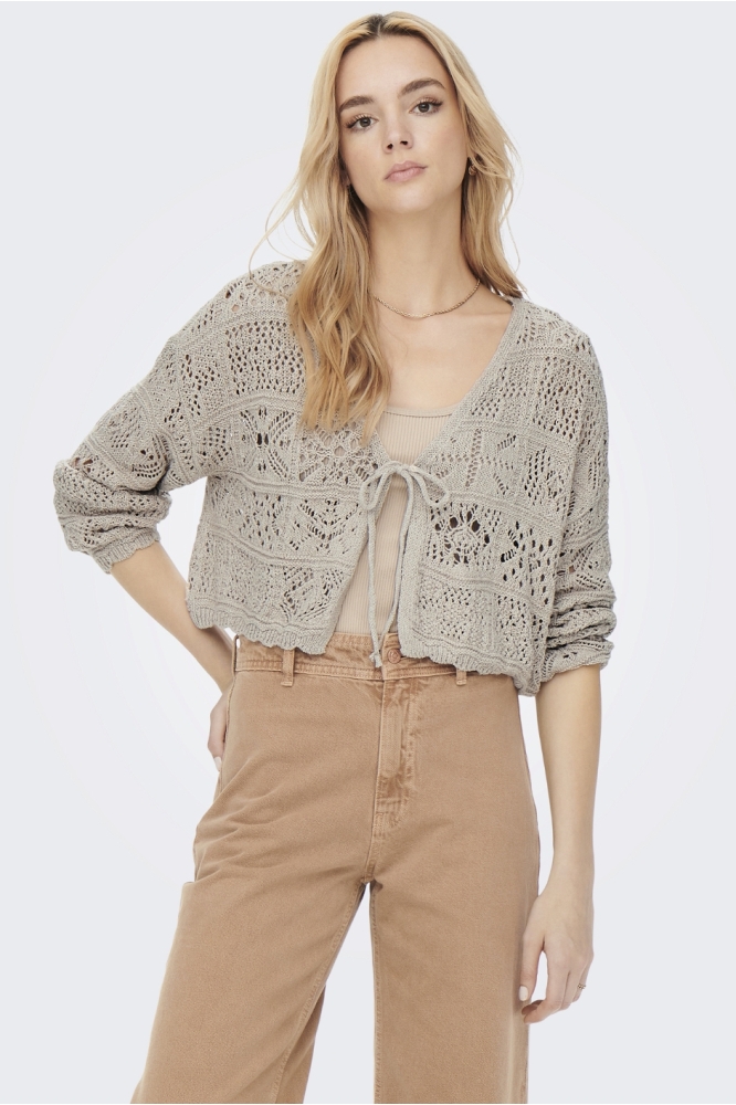 Only beige dames vest | Model vooraanzicht