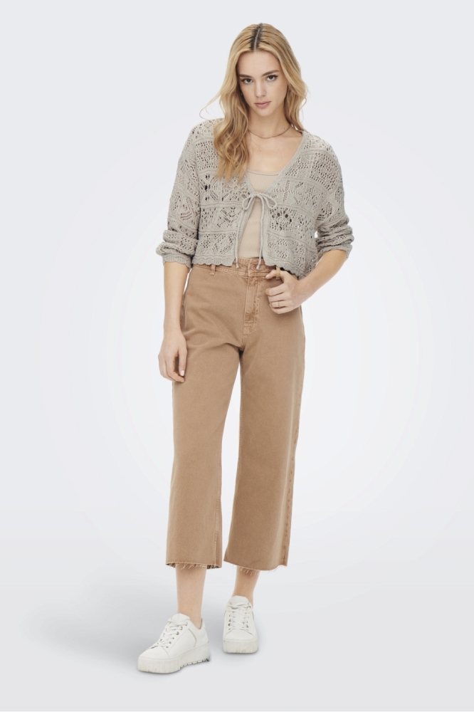 Only beige dames vest | Model vooraanzicht