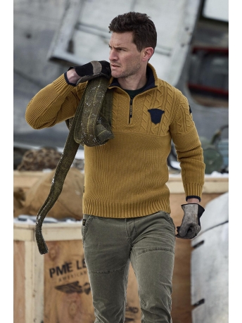 PME legend Trui PULLOVER WITH HALF ZIPPER PKW2309324 8186