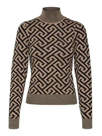 Vero Moda Trui VMARIA LS HIGH-NECK BLOUSE REP 10296068 BLACK/SILVER