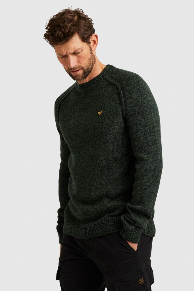 PME legend groene heren trui | Model zijaanzicht