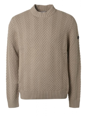 NO-EXCESS Trui PULLOVER CREWNECK SOLID JACQUARD 21230944 014 STONE