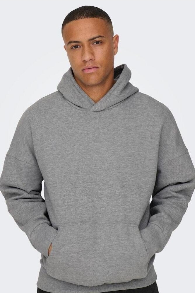 ONSDAN LIFE RLX HEAVY SWEAT HOODIE 22026661 Light Grey Melange