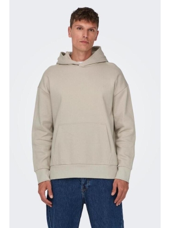 Only & Sons Trui ONSDAN LIFE RLX HEAVY SWEAT HOODIE 22026661 Silver Lining 