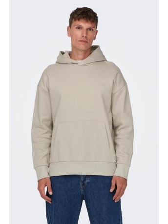 Only & Sons Trui ONSDAN LIFE RLX HEAVY SWEAT HOODIE 22026661 Silver Lining
