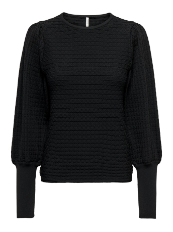 Only Trui ONLGINNY LS PUFF ONECK CS KNT 15303629 Black