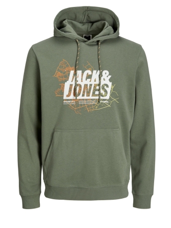 Jack & Jones Trui JCOMAP LOGO SWEAT HOOD SN 12252310 Agave Green