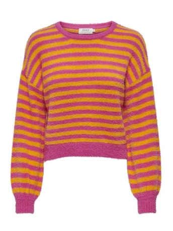 Only Trui ONLPIUMO L/S PULLOVER KNT NOOS 15235973 FUCHSIA PURPLE/APRICOT
