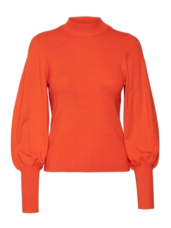 Vero Moda Trui VMHOLLYKARISPUFF LS HIGHNK PULLOV G 10290671 Tangerine Tango