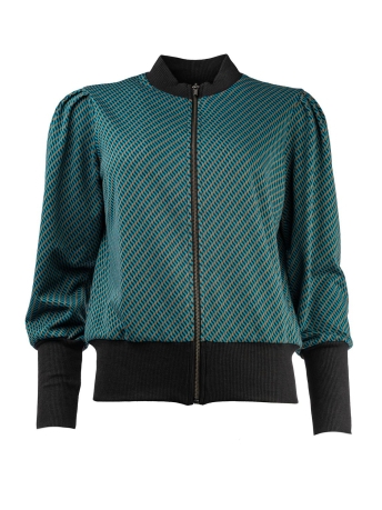 NED Vest MARYLOU LS GRAPHIC BLOCKS JACQUARD 23W1 IT093 03  344 CANEEL BAY