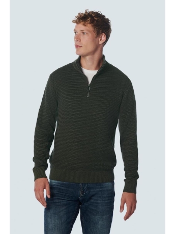 NO-EXCESS Trui TRUI MET HALVE RITS 21230904SN 052 DARK GREEN