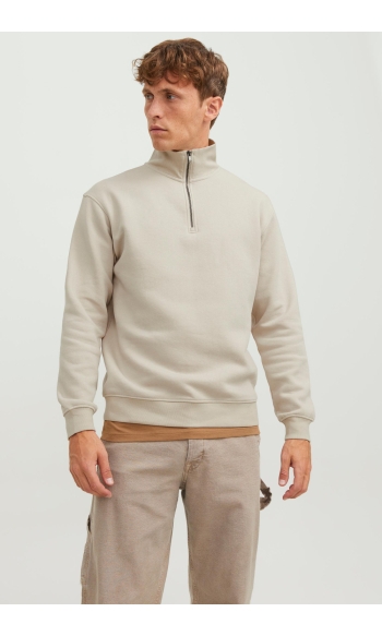 JJEBRADLEY SWEAT HALF ZIP NOOS 12250747 Moonbeam