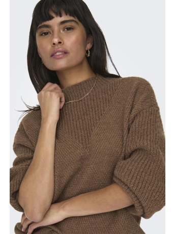 Only Trui ONLALISA LIFE L/S STRUC HIGH NECK C 15299282 Toasted Coconut