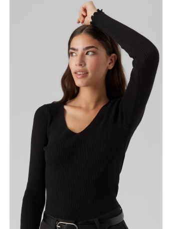 Vero Moda Trui VMEVIE LS V-NECK PULLOVER GA NOOS 10291652 black