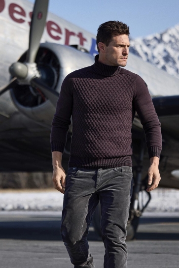 PME legend Trui TURTLENECK PULLOVER WITH TEXTURE PKW2310302 8200