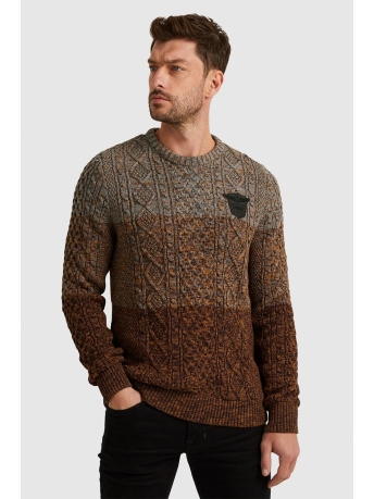 PME legend Trui R NECK CABLE KNIT PKW2310305 8196