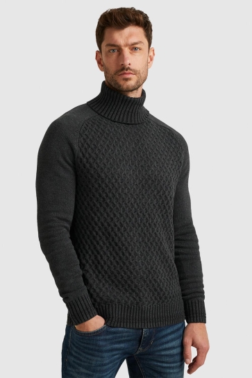 PME legend Trui TURTLENECK PULLOVER WITH TEXTURE PKW2310302 996