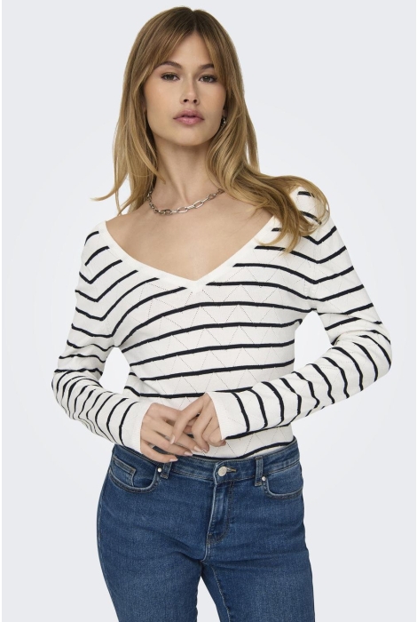 Jacqueline de Yong jdyflow l/s v-neck stripe pullover