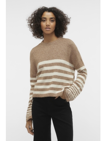 Vero Moda Trui VMHURRICANE LS O-NECK PULLOVER GA BF 10291354 BROWN LENTIL