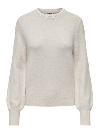 Only Trui ONLAVI LS EMBELLISH O-NECK EX KNT 15323962 Pumice Stone