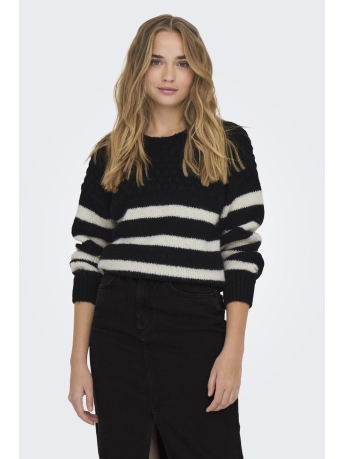 Only Trui ONLBILLIE LIFE LS STRIPE O-NECK EX 15323980 Black/Cloud Dancer
