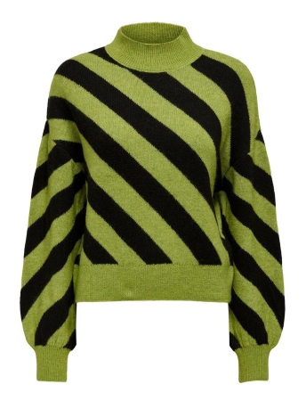 Jacqueline de Yong Trui JDYKLARA L/S STRIPE PULLOVER KNT 15322483 LIMA BEAN