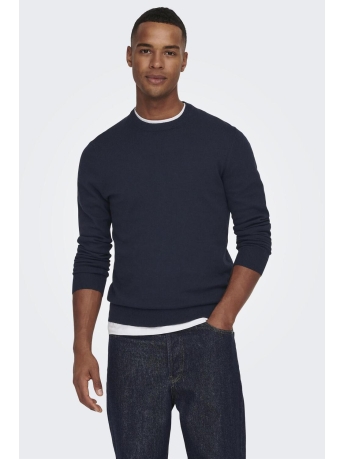 Only & Sons Trui ONSREX LIFE REG 12 CREW KNIT 22024080 DARK NAVY