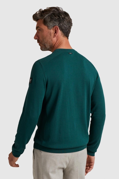 Vanguard groene heren sweater | Model achteraanzicht
