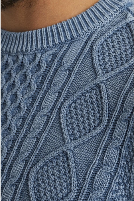 PME legend r-neck garment dye cable knit