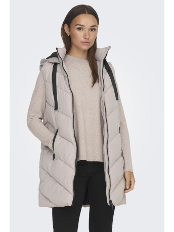 Jacqueline de Yong Jas JDYSKYLAR PADDED HOOD WAISTCOAT OTW 15220630 CHATEAU GRAY/BLACK
