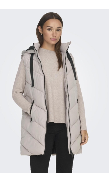 JDYSKYLAR PADDED HOOD WAISTCOAT OTW 15220630 CHATEAU GRAY/BLACK