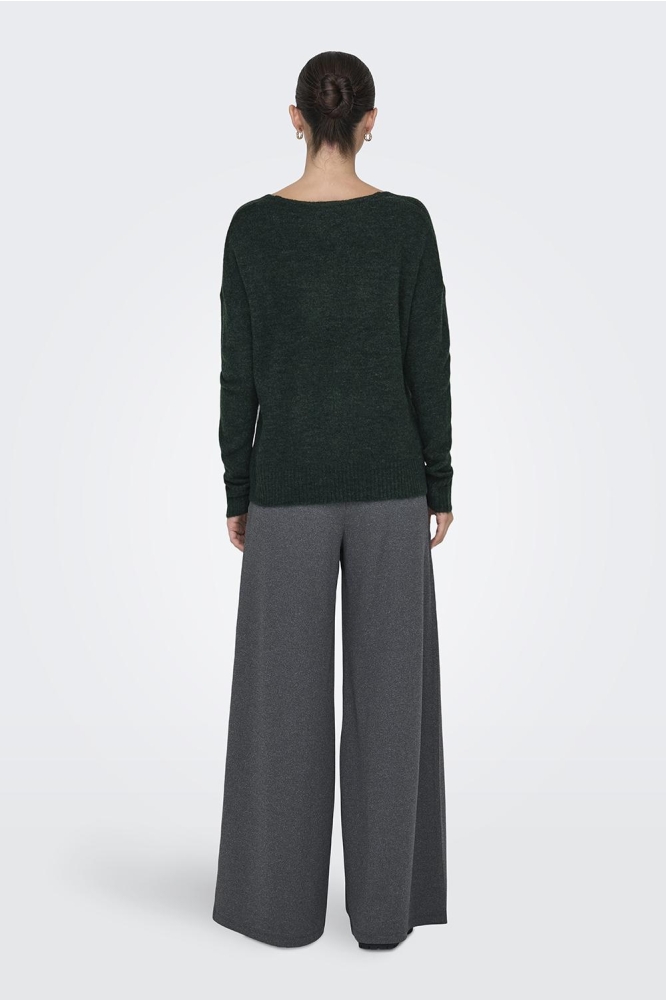 Jacqueline de Yong groene dames trui | Model achteraanzicht
