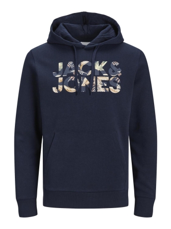 Jack & Jones Trui JJEJEFF CORP LOGO SWEAT HOOD LN 12250682 NAVY BLAZER