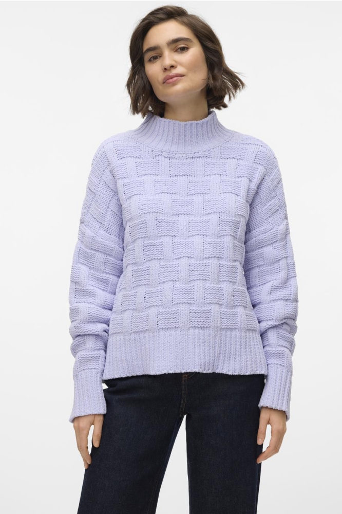Vero Moda paarse dames trui | Model vooraanzicht