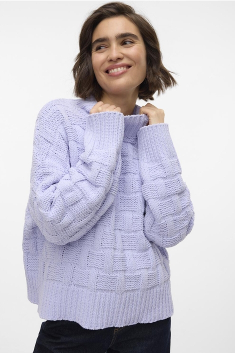 Vero Moda paarse dames trui | Model vooraanzicht