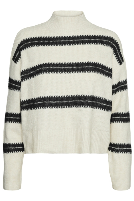 vmdazzle ls highneck pullover ga bo 10310850 vero moda trui birch/w black
