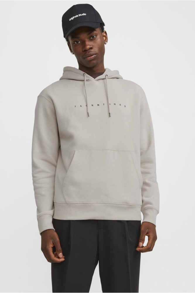 Jack & Jones beige heren sweater | Model vooraanzicht